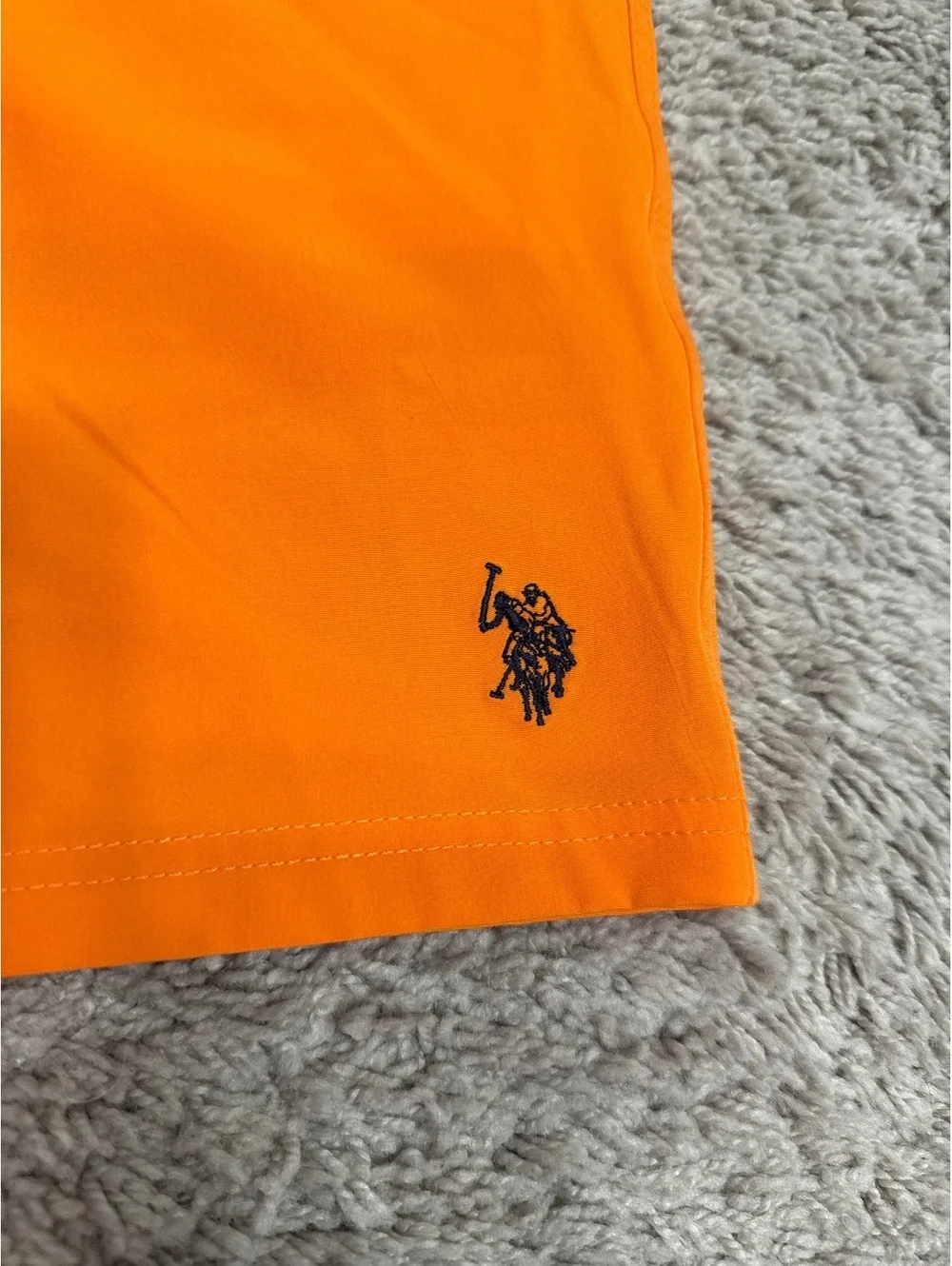 U.S. Polo Assn. Boy’s Orange Swim Trunks with Navy Waistband Boys XXL